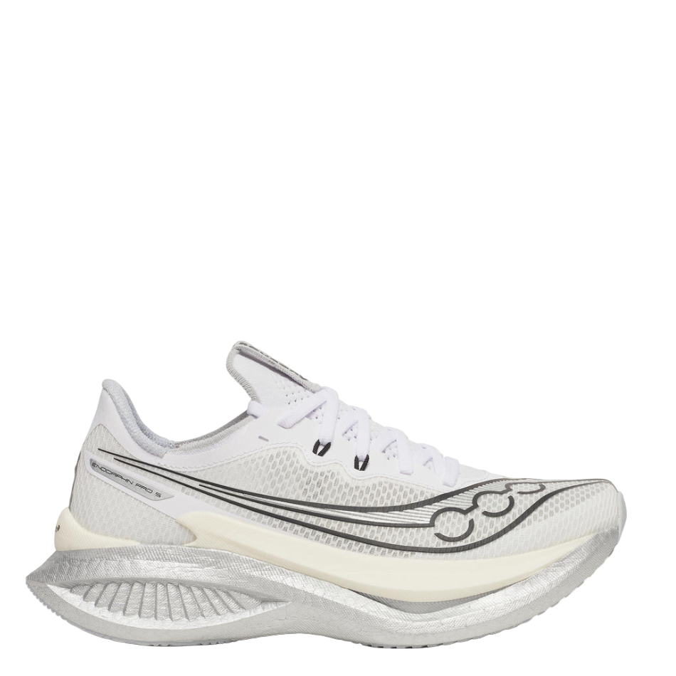 Saucony Women's Endorphin Pro 5 Running Shoes in White/Black SS26