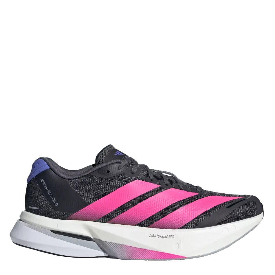 adidas Women's Boston 13 Running Shoes in Core Black/Lucid Pink/Cobalt Blue SS26