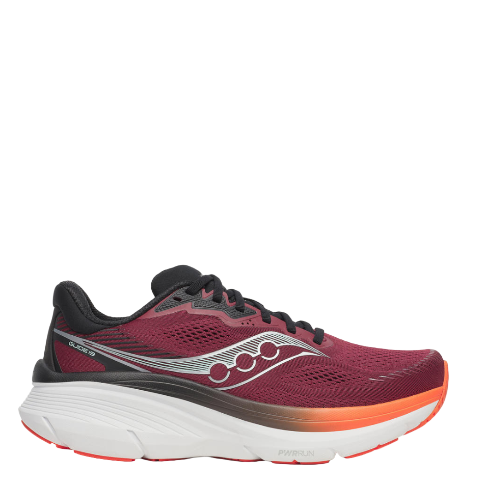 Saucony Men's Guide 19 Running Shoes in Crimson/Fire SS26