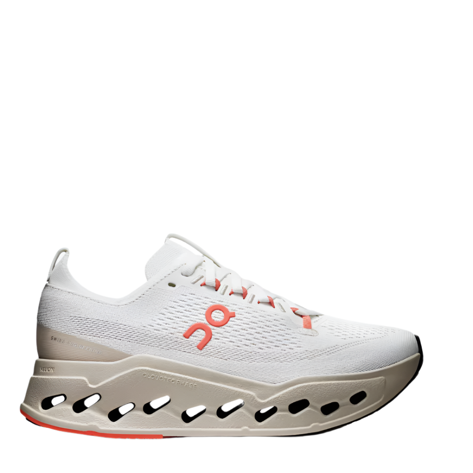 On Women's Cloudsurfer Max Running Shoes in Ivory/Salmon AW25
