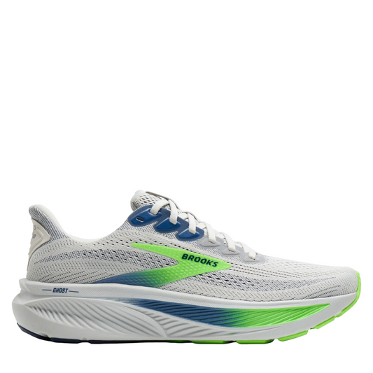Brooks Men's Ghost 17 Running Shoes in Oyster/Beacon Blue/Gecko SS26