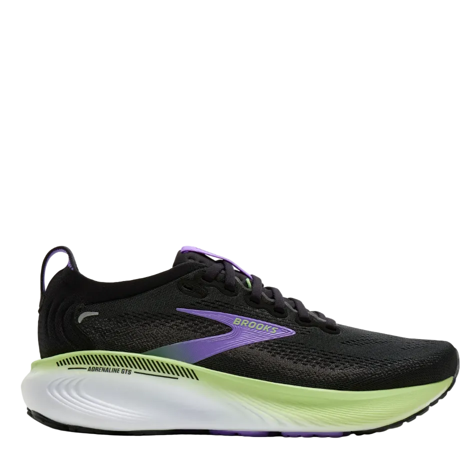 Brooks Women's Adrenaline GTS 25 Running Shoes in Black/Blackened Pearl/Purple AW26