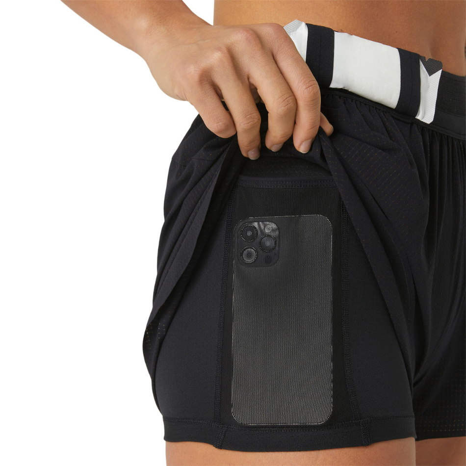 ASICS Women's Metarun Split Short in Black AW25