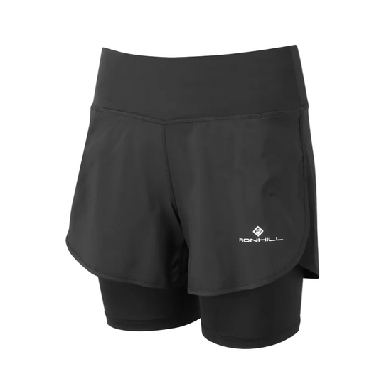 Ronhill Women's Tech 4.5" Twin Short in All Black SS26