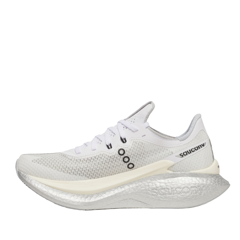 Saucony Women's Endorphin Pro 5 Running Shoes in White/Black SS26
