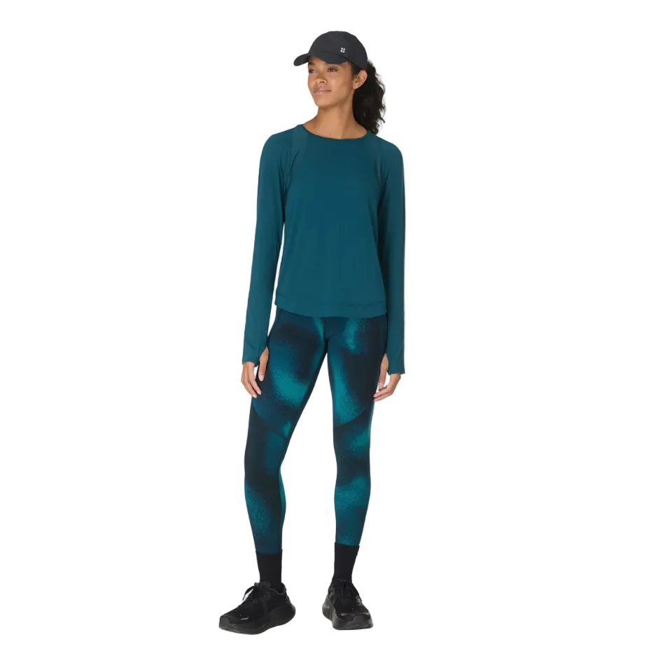 Sweaty Betty Breathe Easy Mesh Long Sleeve in Deep Green SS26