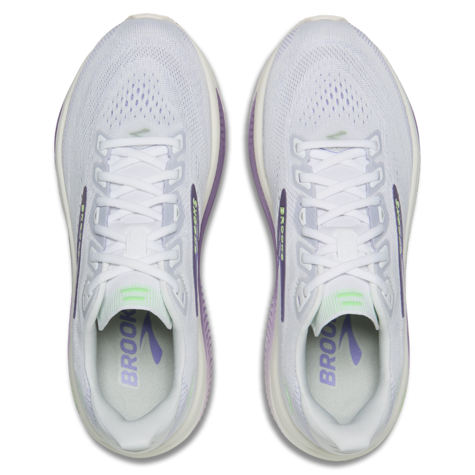 Brooks Women's Ghost 18 Running Shoes in White/Purple Hebe/Green AW26