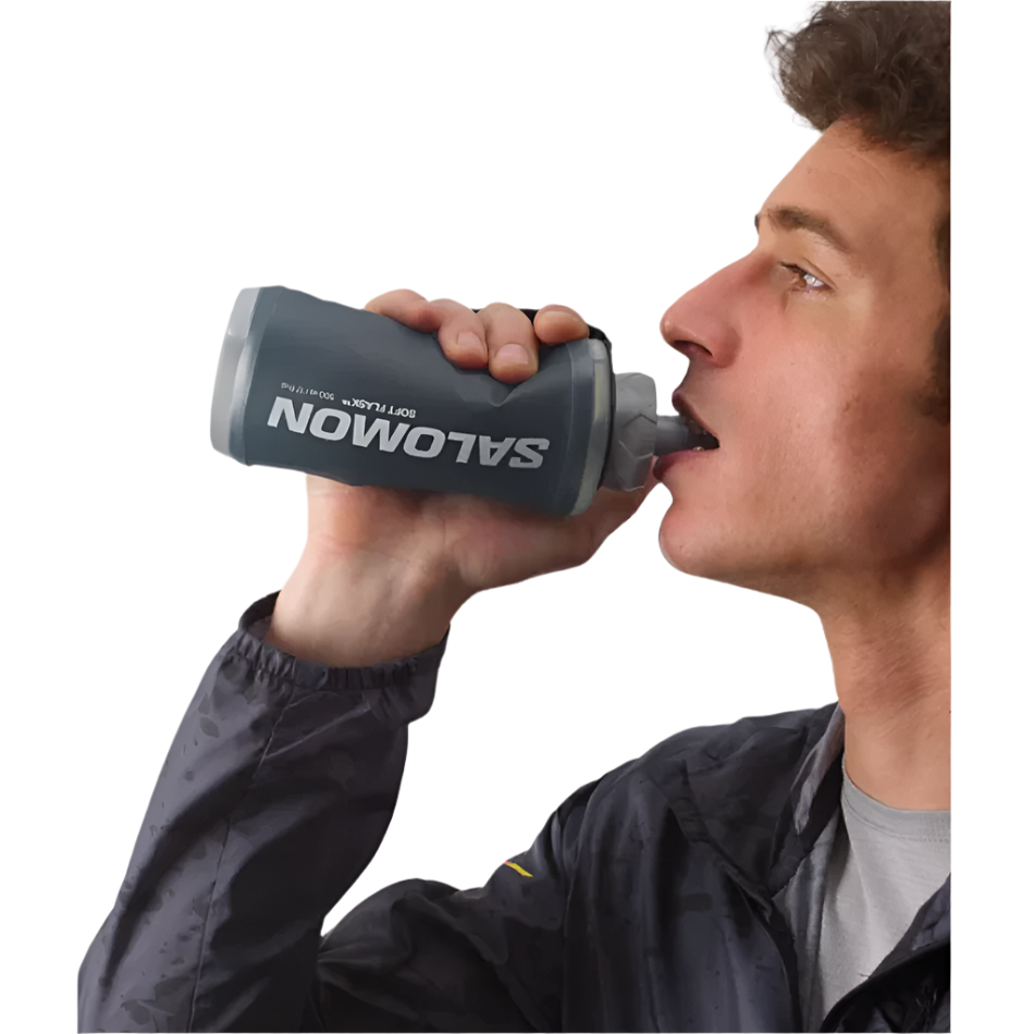 Salomon Unisex Active Handheld Water Bottle in Black/Slate Grey