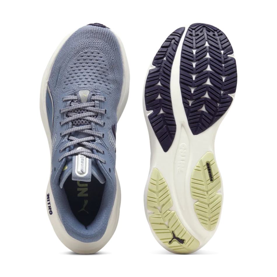 PUMA Women's Magnify NITRO 3 Running Shoes in Gray Sky/Deep Plum/Vibrant Silver SS26