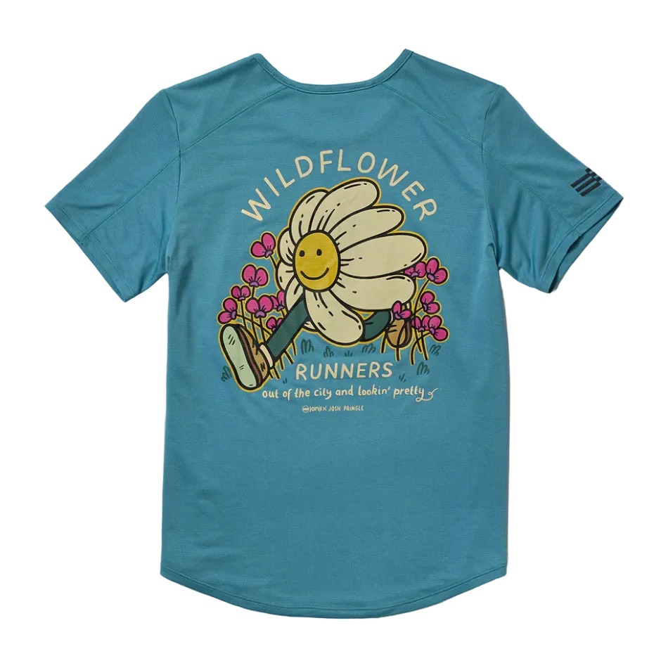 Janji Women's Run All Day Tee in Wildflower Cerulean SS26
