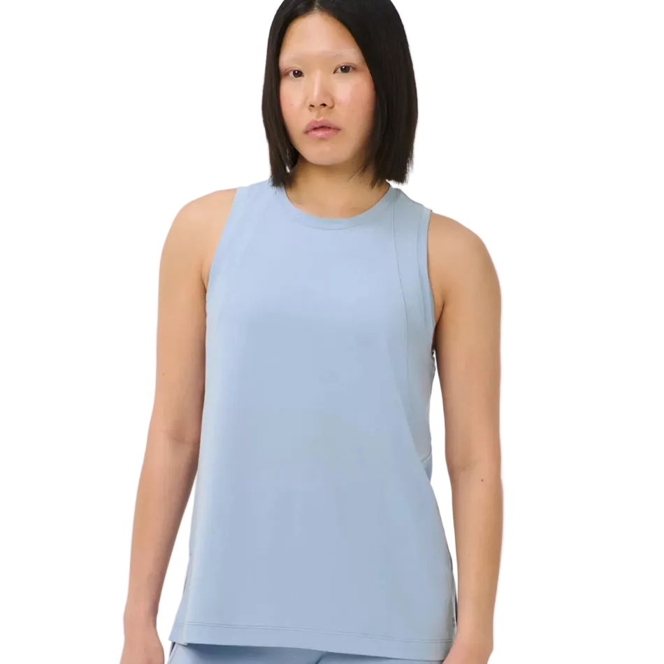 Sweaty Betty Soft Flow Studio Longline Tank in Laguna Blue AW26