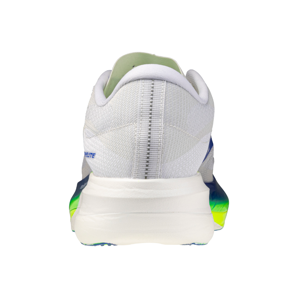 Mizuno Unisex Hyperwarp Elite Running Shoes in White/Lightening Yellow/Dazzling Blue SS26