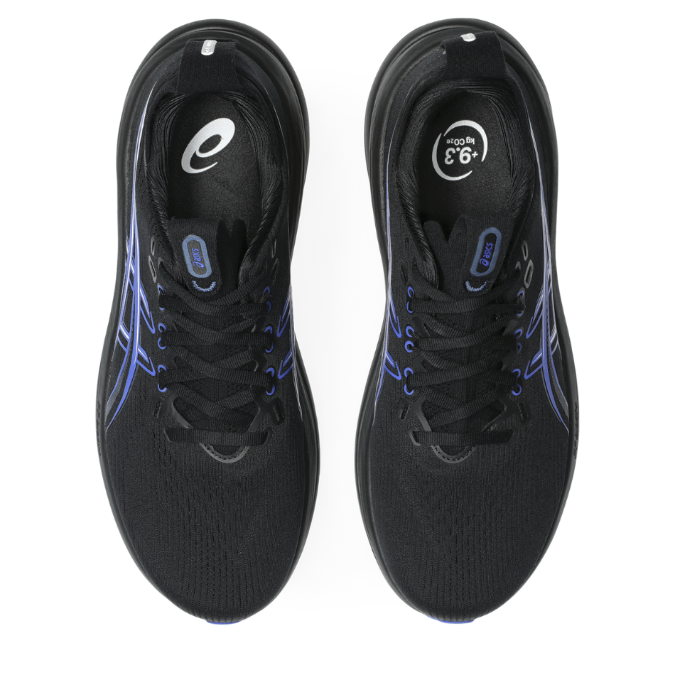 ASICS Men's GEL-NIMBUS 28 Running Shoes in Black/Neon Blue AW26