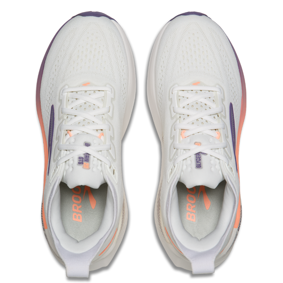 Brooks Women's Glycerin GTS 23 Running Shoes in White/Mulled Grape/Clear AW26