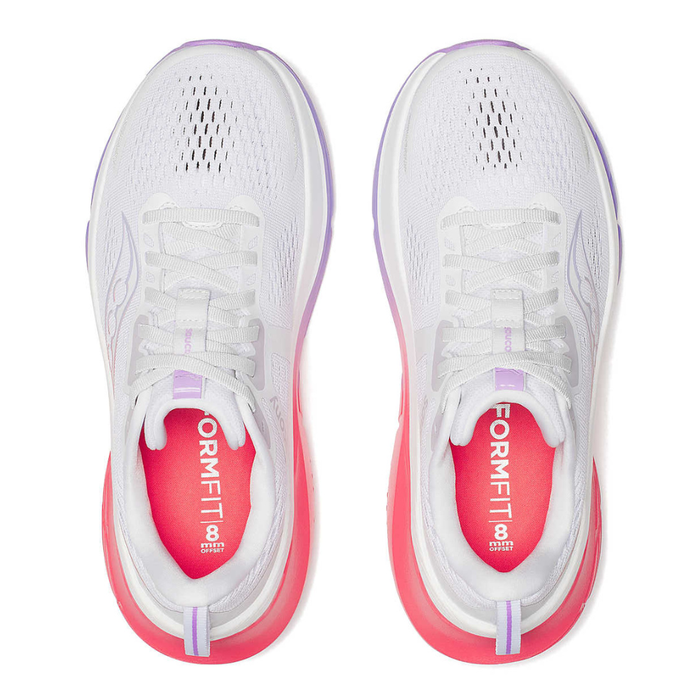 Saucony Women's Guide 18 Running Shoes in White/Crocus - Online Exclusive