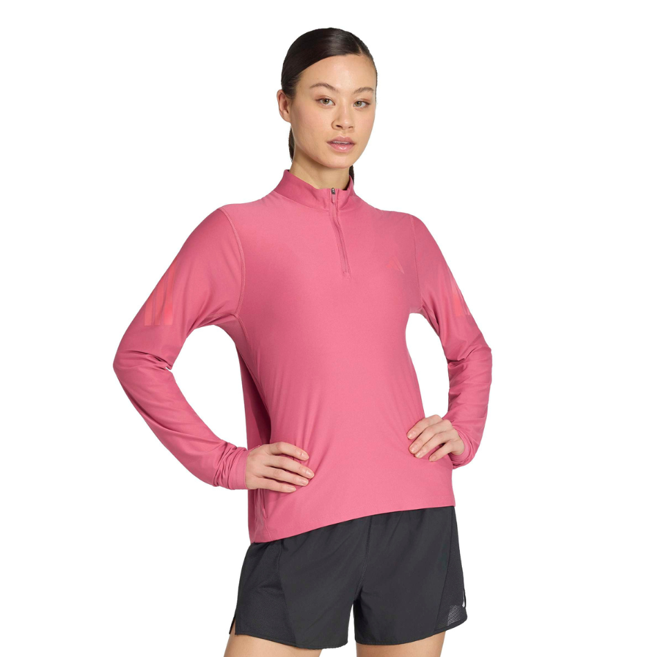 adidas Women's Adi365 Long Sleeved Zip Top in Dual Magenta AW26