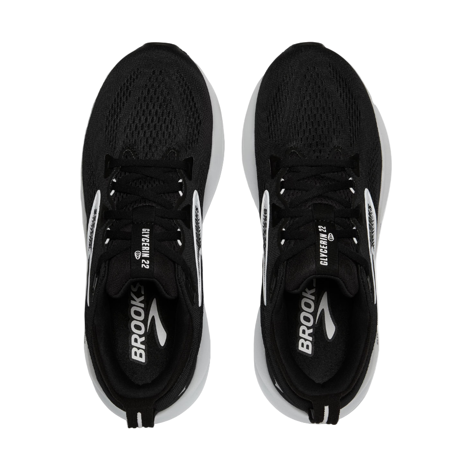 Brooks Men's Glycerin 22 Running Shoes in Black/Grey/White AW25