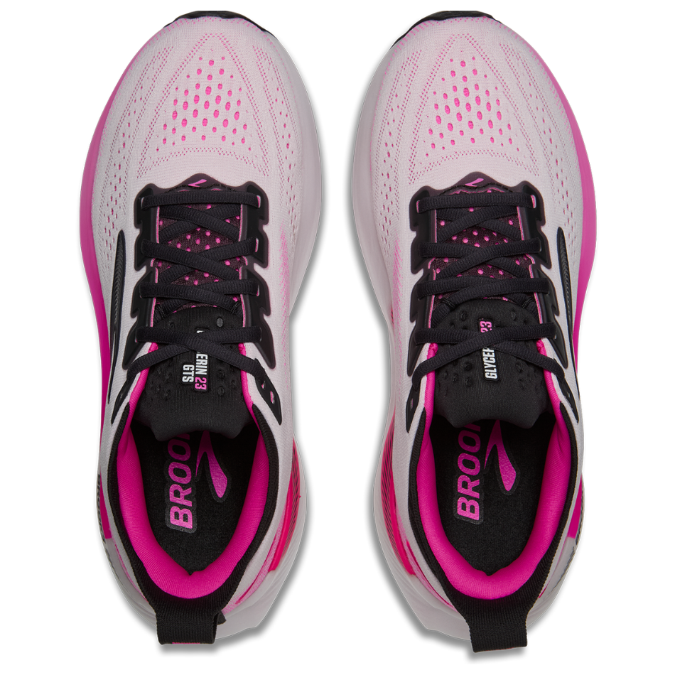 Brooks Women's Glycerin GTS 23 Running Shoes in White/Phantom/Cyber Pink SS26