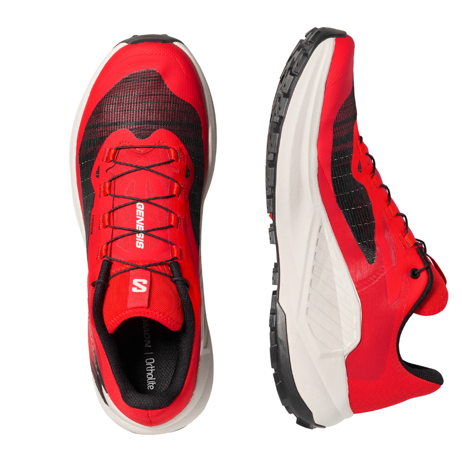 Salomon Men's Genesis Running Shoes in Fiery Red/Lava Falls/Black SS26