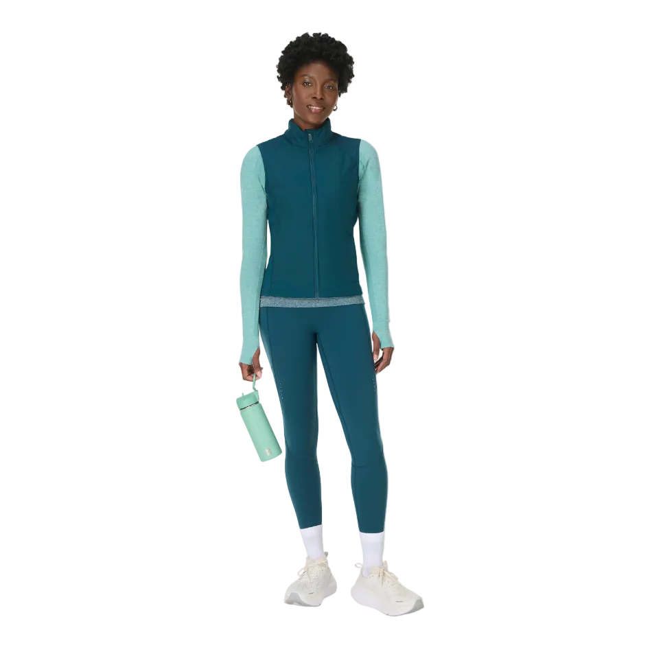 Sweaty Betty Limitless Run Gilet in Deep Green SS26