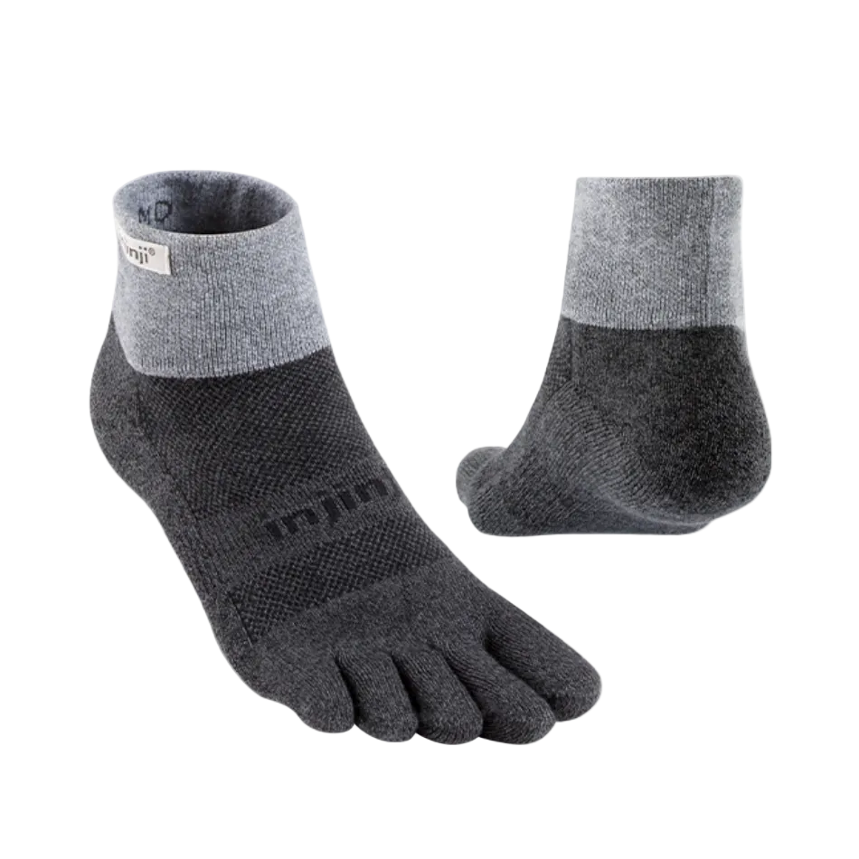 Injinji Unisex Trail Midweight Mini-Crew Coolmax Socks in Granite SS26
