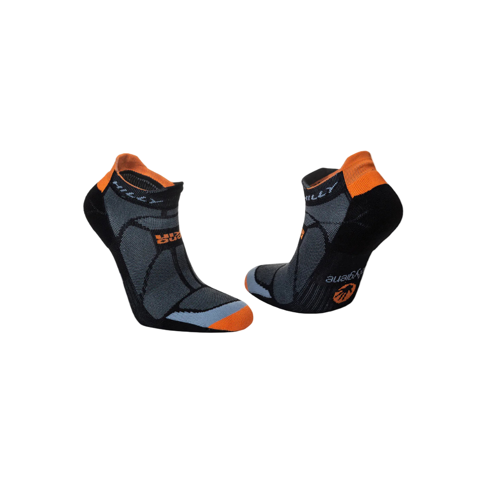 Hilly Unisex Marathon Fresh Socklet Min in Black/Orange SS26