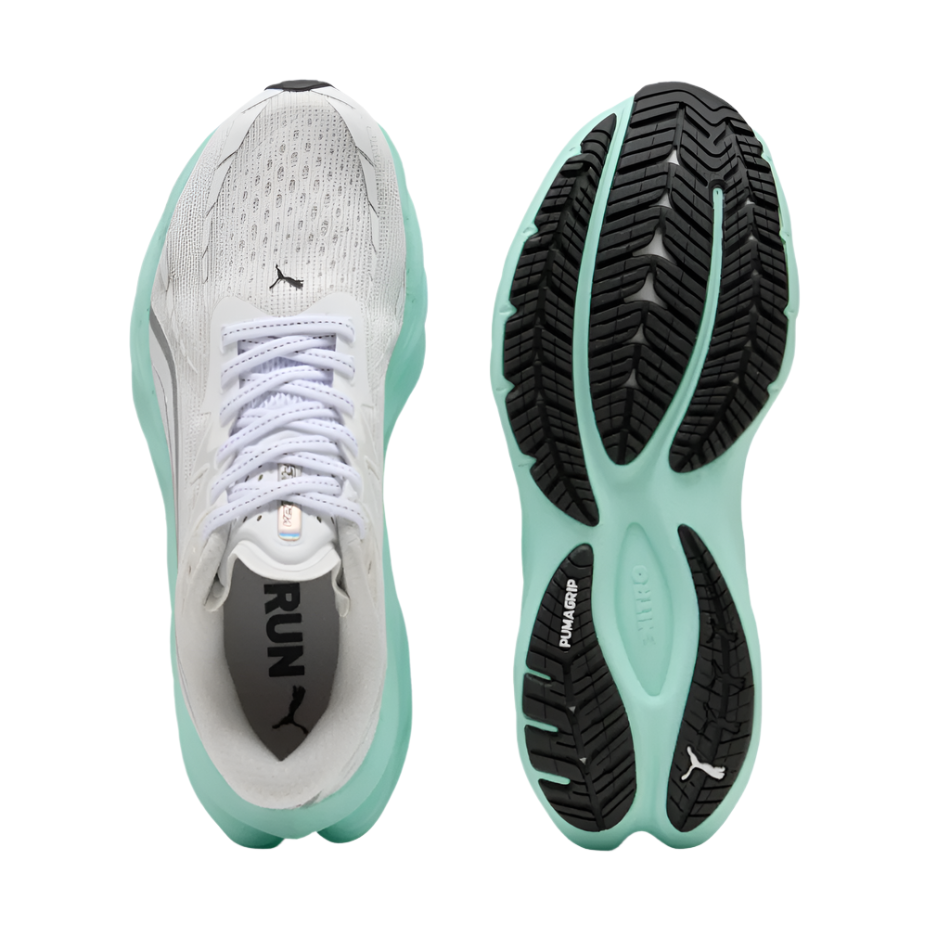 PUMA Women's Velocity NITRO 4 Running Shoes in PUMA White/Mint Melt AW25