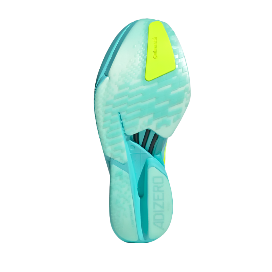 adidas Men's Adizero Adios Pro 4 Running Shoes in Flash Aqua/Lucid Lemon/Mint Ton AW25