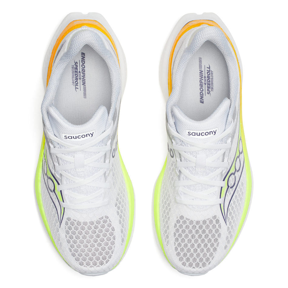 Saucony Men's Endorphin Speed 5 Running Shoes in White/Citron - Online Exclusive