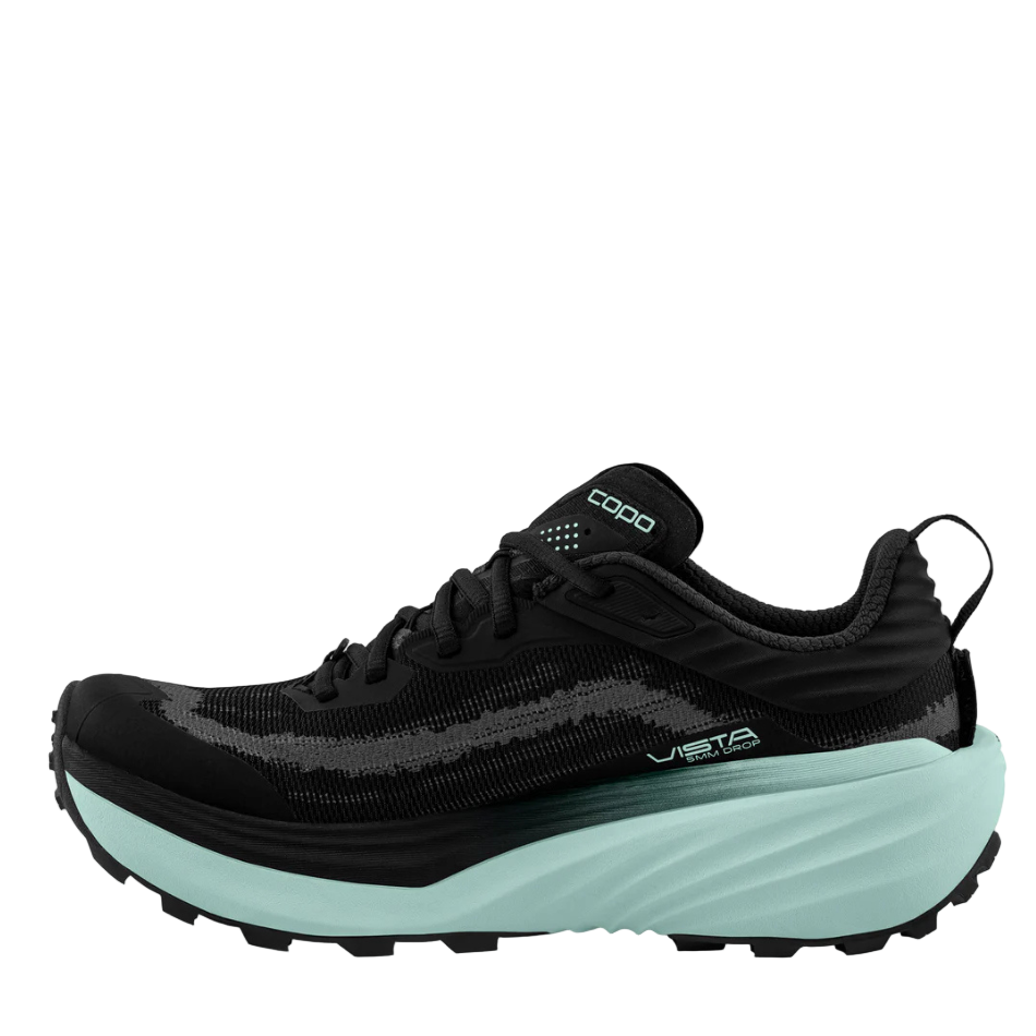 Topo Women's Vista Running Shoes in Black/Mint AW25