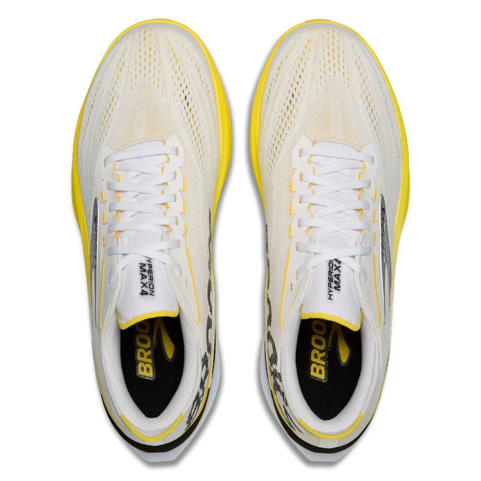Brooks Men's Hyperion Max 4 Running Shoes in White/Cyber Yellow/Black AW26
