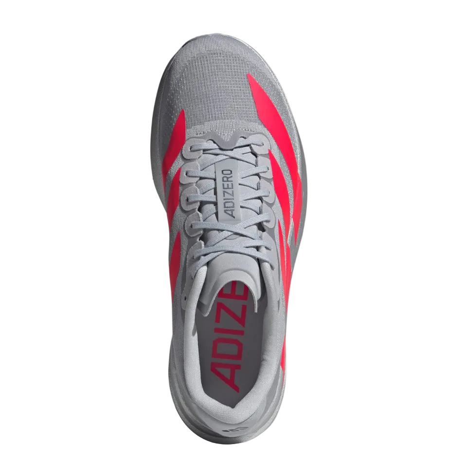 adidas Men's adizero Evo SL Running Shoes in Silver Met./Lucid Red/Iron Met. AW26