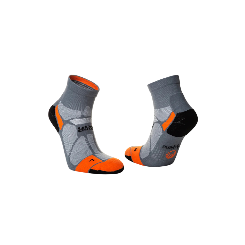 Hilly Unisex Marathon Fresh Anklet Socks Min in Granite/Orange SS26