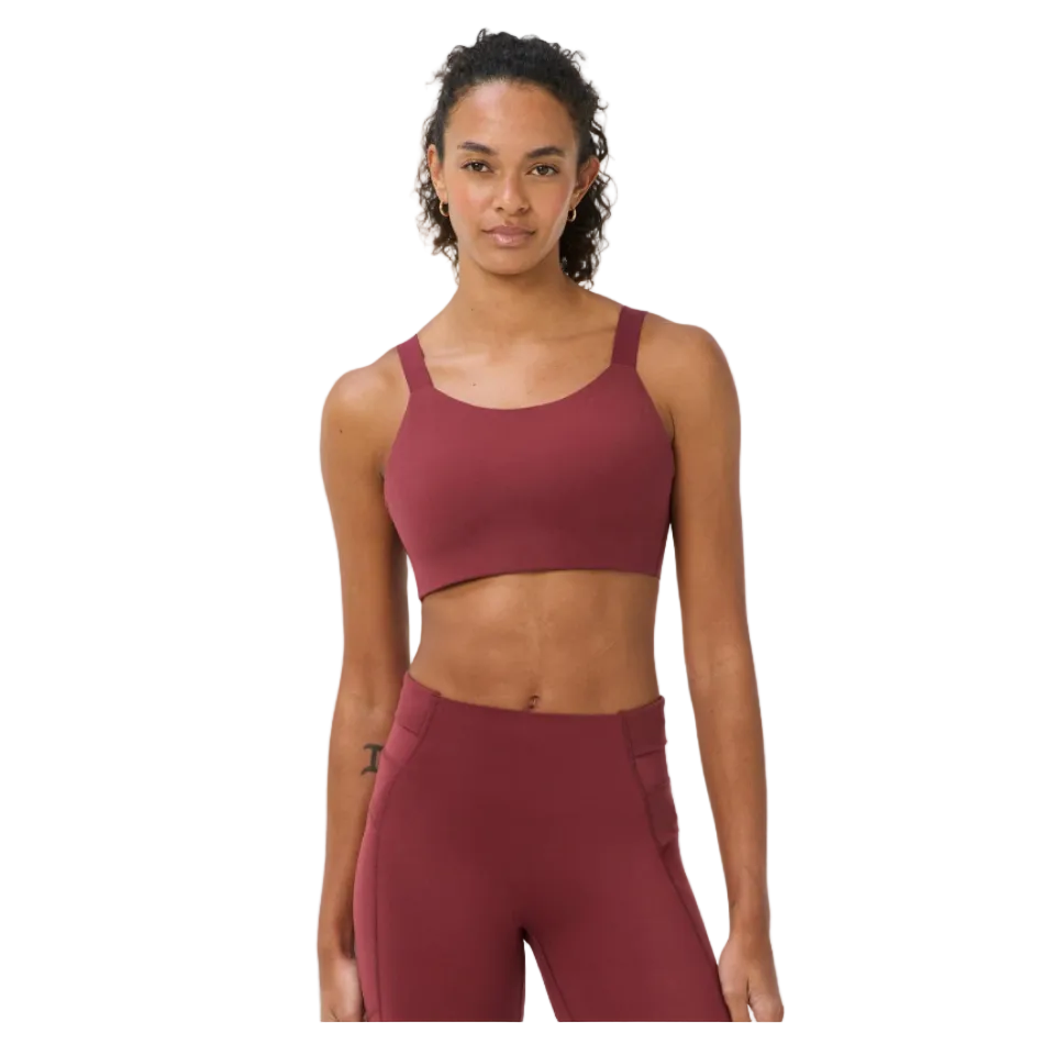 Sweaty Betty Runners High Sports Bra in Merlot Red AW26