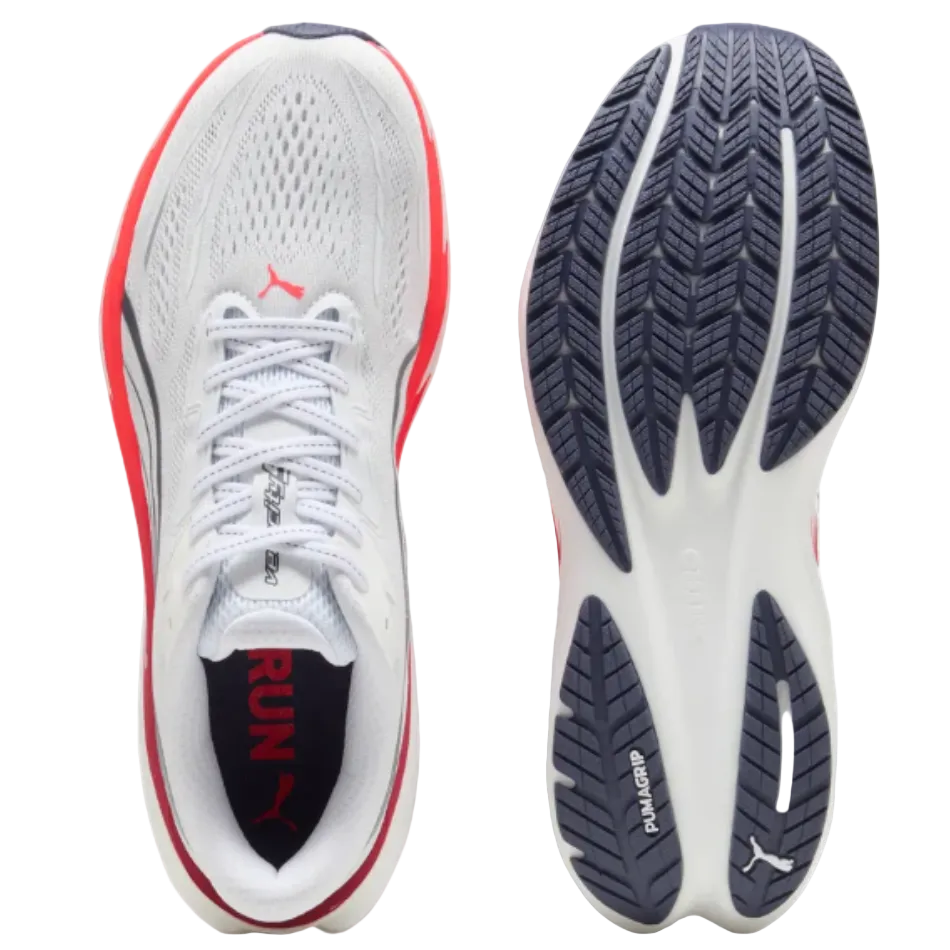 Puma Men's Velocity NITRO 5 Running Shoes in PUMA White/Ultra Red AW26