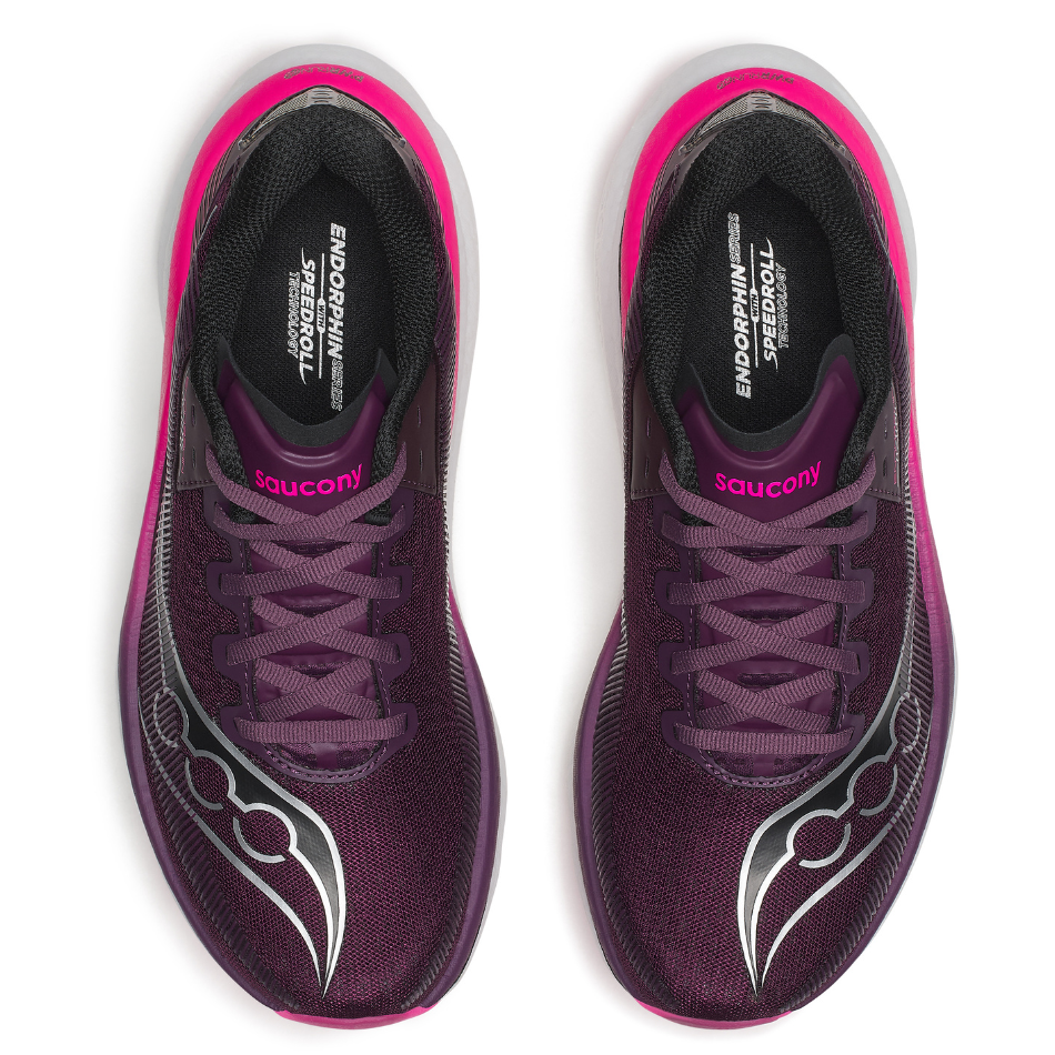 Saucony Women's Endorphin Azura Running Shoes in Eggplant/Shock AW26