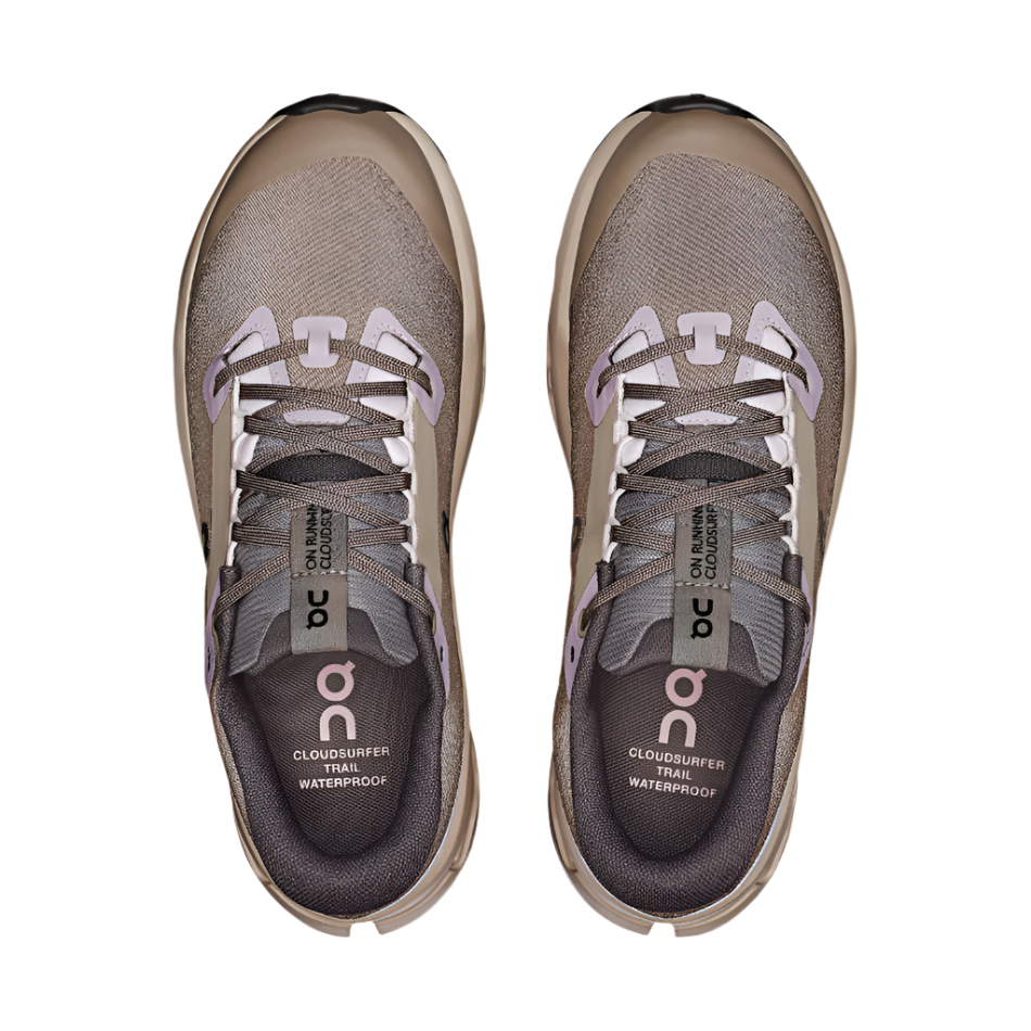 On Women's Cloudsurfer Trail 2 Waterproof Running Shoes in Cinder/Desert AW25