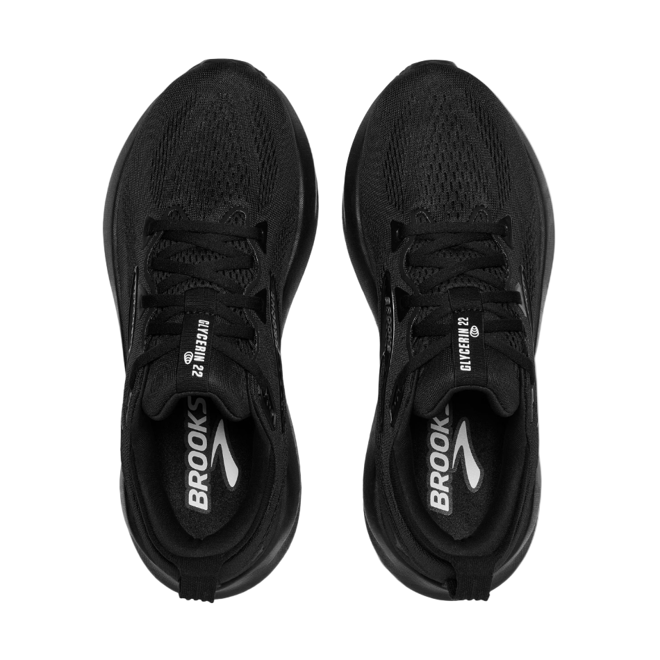 Brooks Men's Glycerin 22 Running Shoes in Black/Black/Ebony AW25