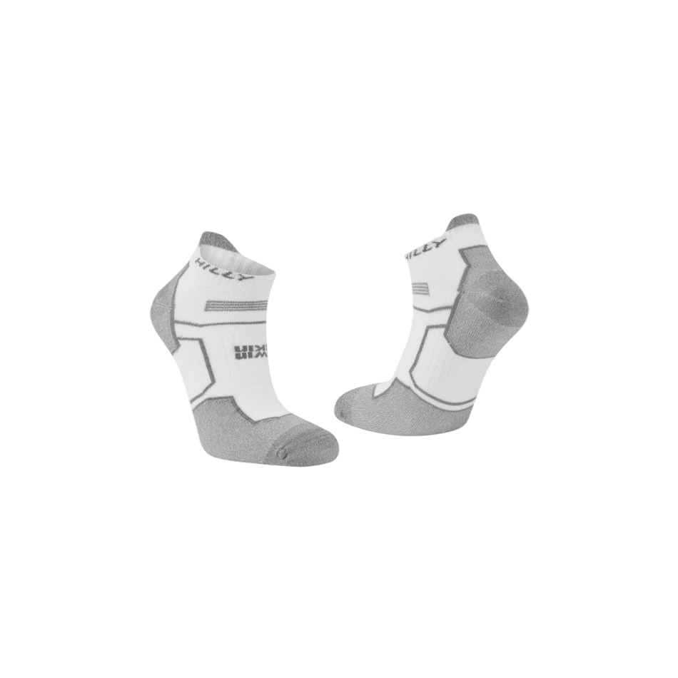 Hilly Unisex Twin Skin Socklet Med in White/Grey Marl SS26