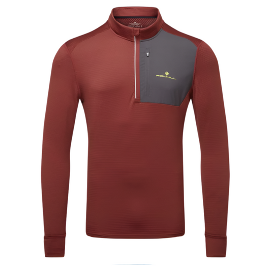 Ronhill Men's Tech Winter 1/2 Zip Top in Chestnut/Oxide AW25
