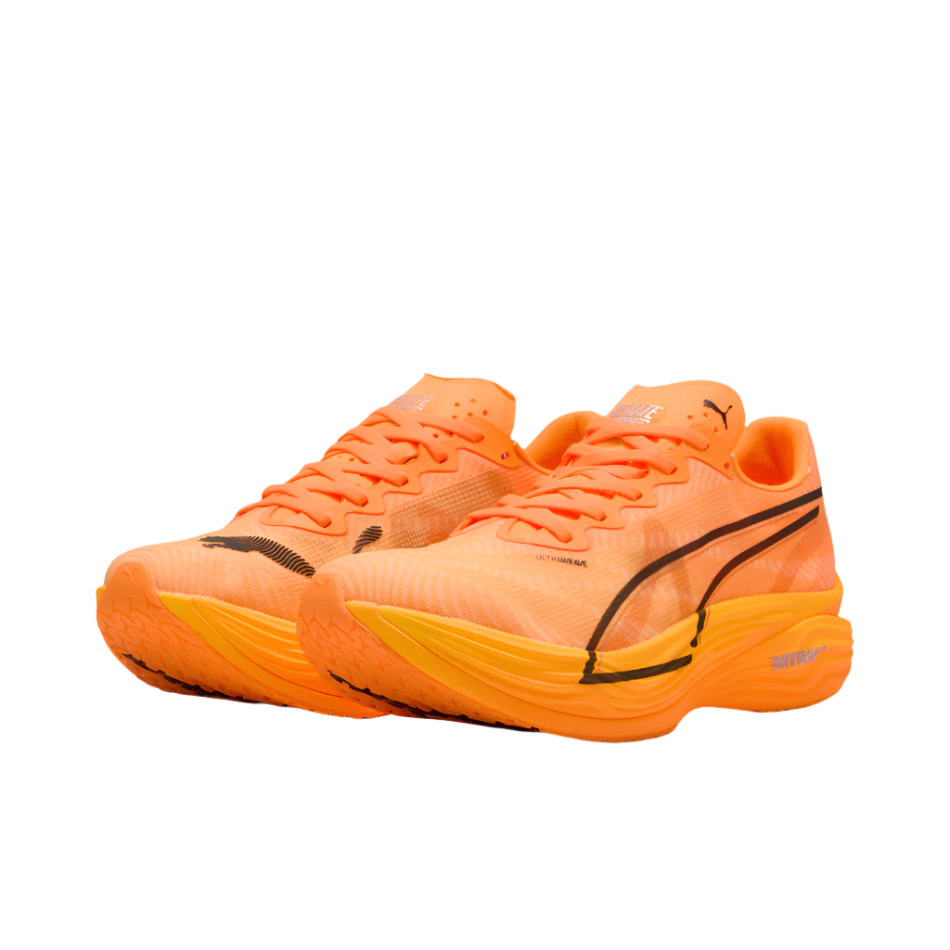 PUMA Women's Deviate NITRO Elite 3 Running Shoes in Heat Fire/PUMA Black AW25