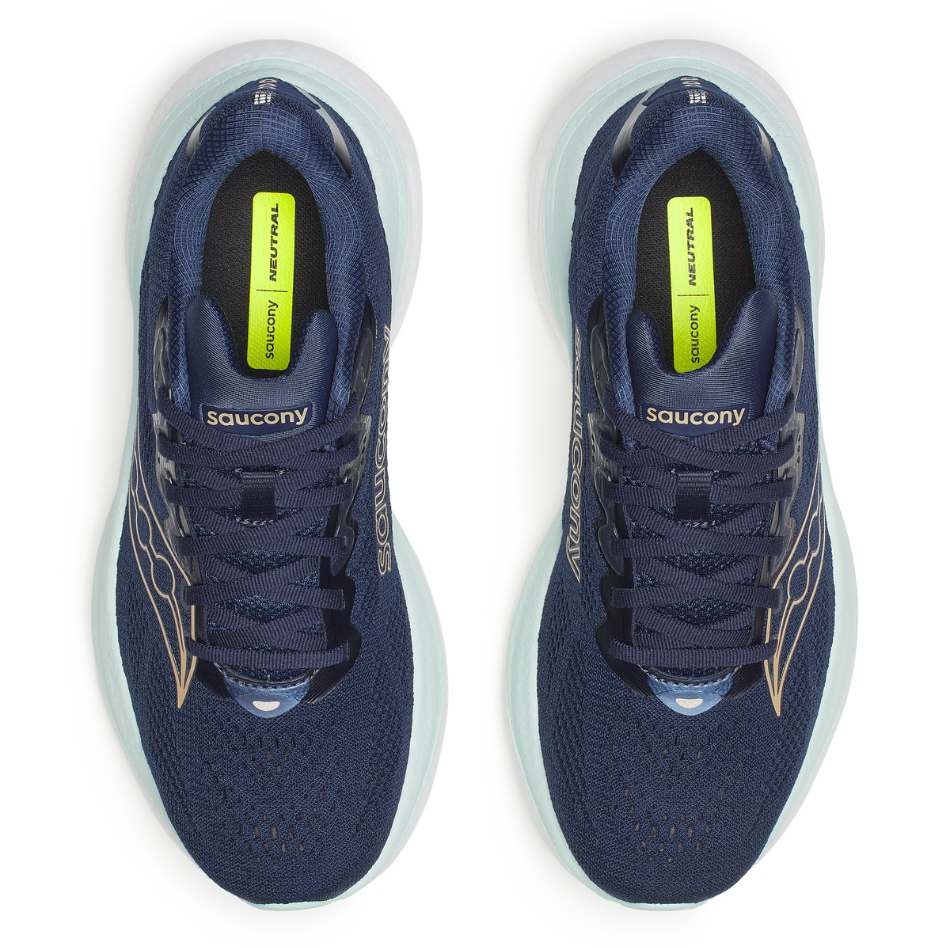 Saucony Women's Ride 19 Running Shoes in Navy/Aqua SS26
