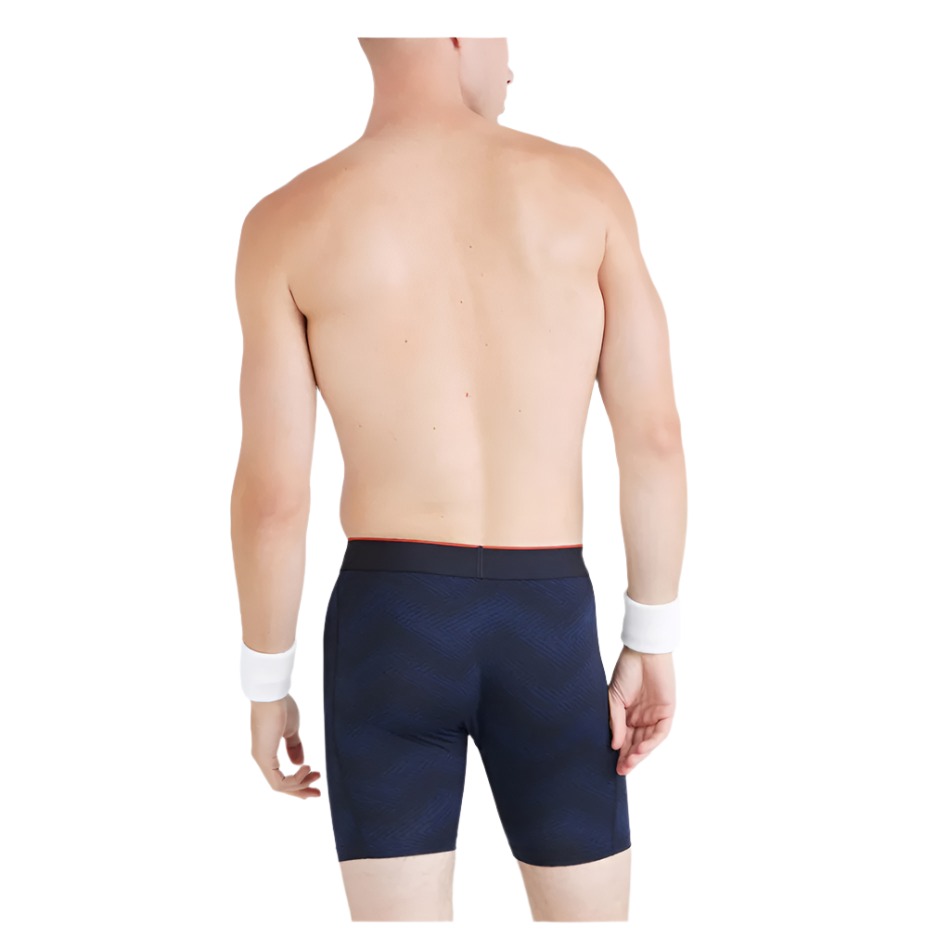 SAXX Men's Multi-sport Mesh Boxer Brief Fly (2 Pack) in Full Tilt Chevron/Black