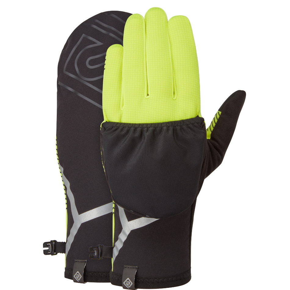 Ronhill Unisex Wind-Block Convertible Glove in Fluo Yellow/Black AW25