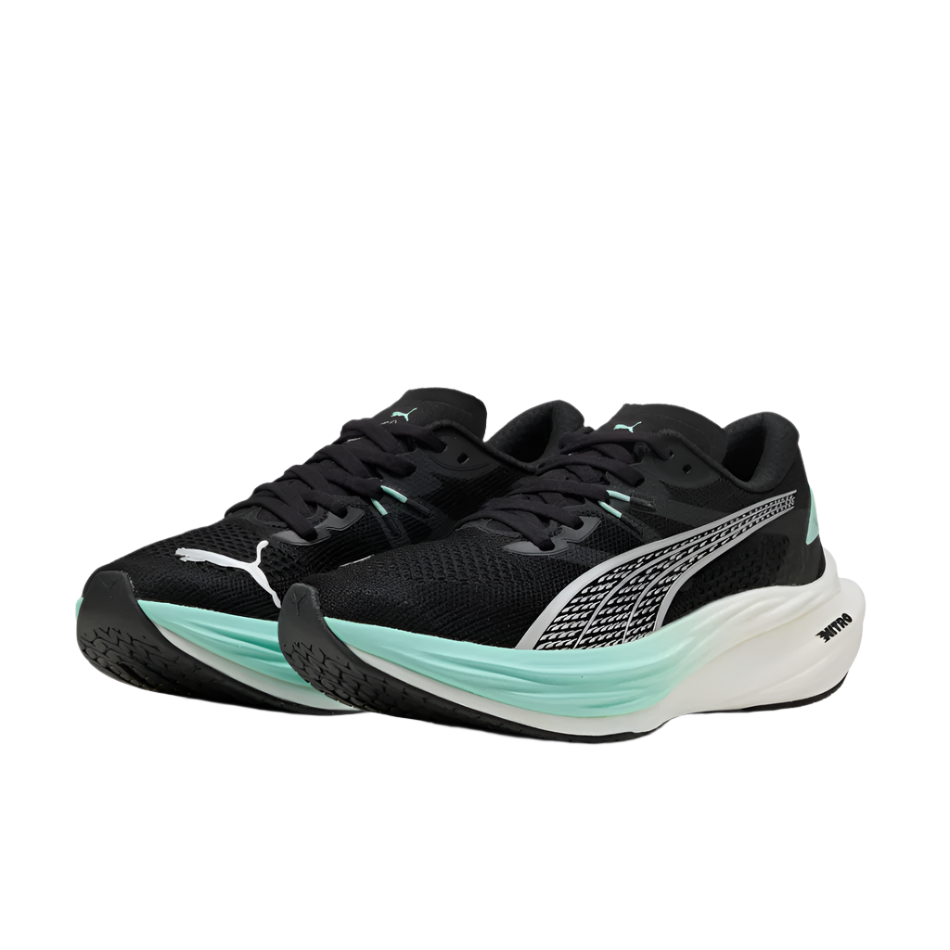 PUMA Women's Deviate NITRO 3 Running Shoes in PUMA Black/Mint Melt AW25