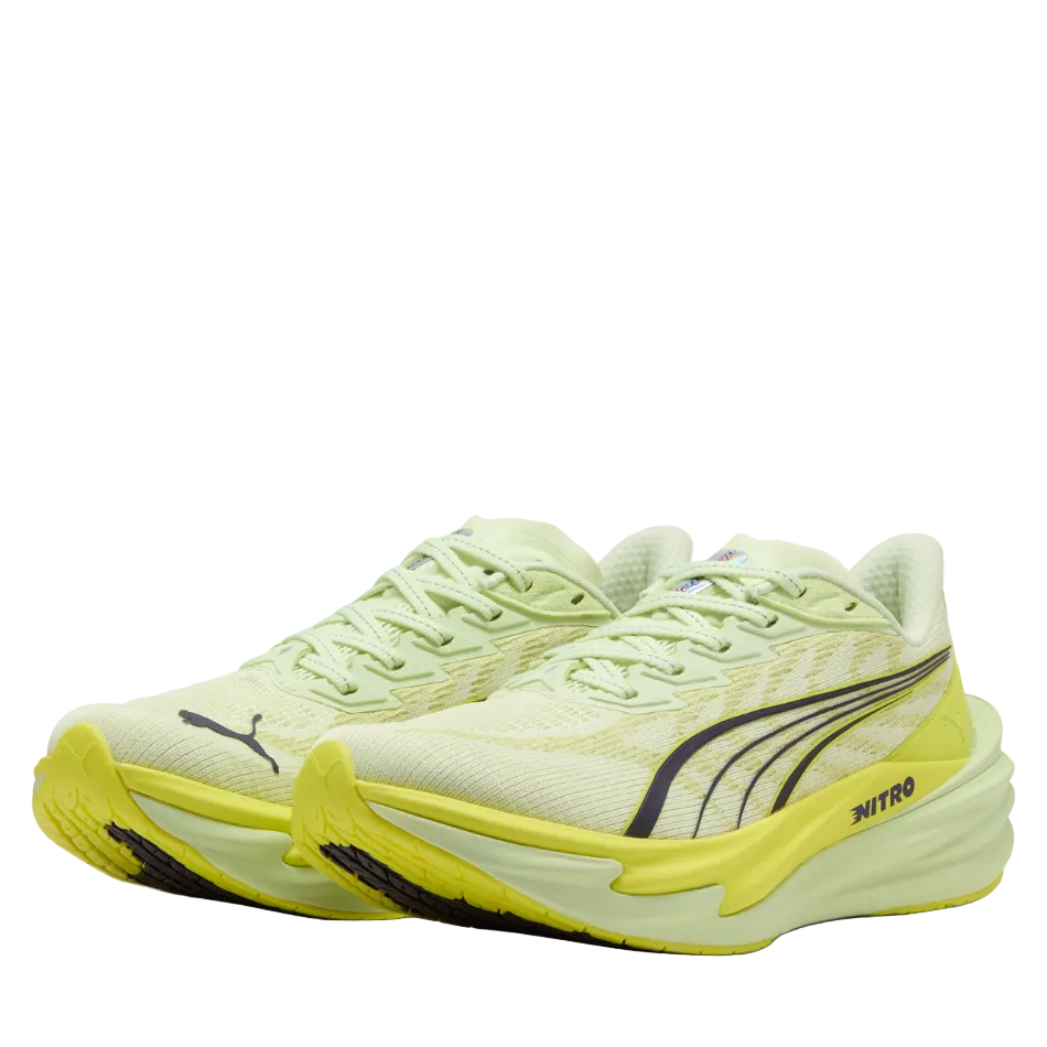 PUMA Women's Deviate NITRO 4 Running Shoes in Apple Spritz/Lux Lime SS26