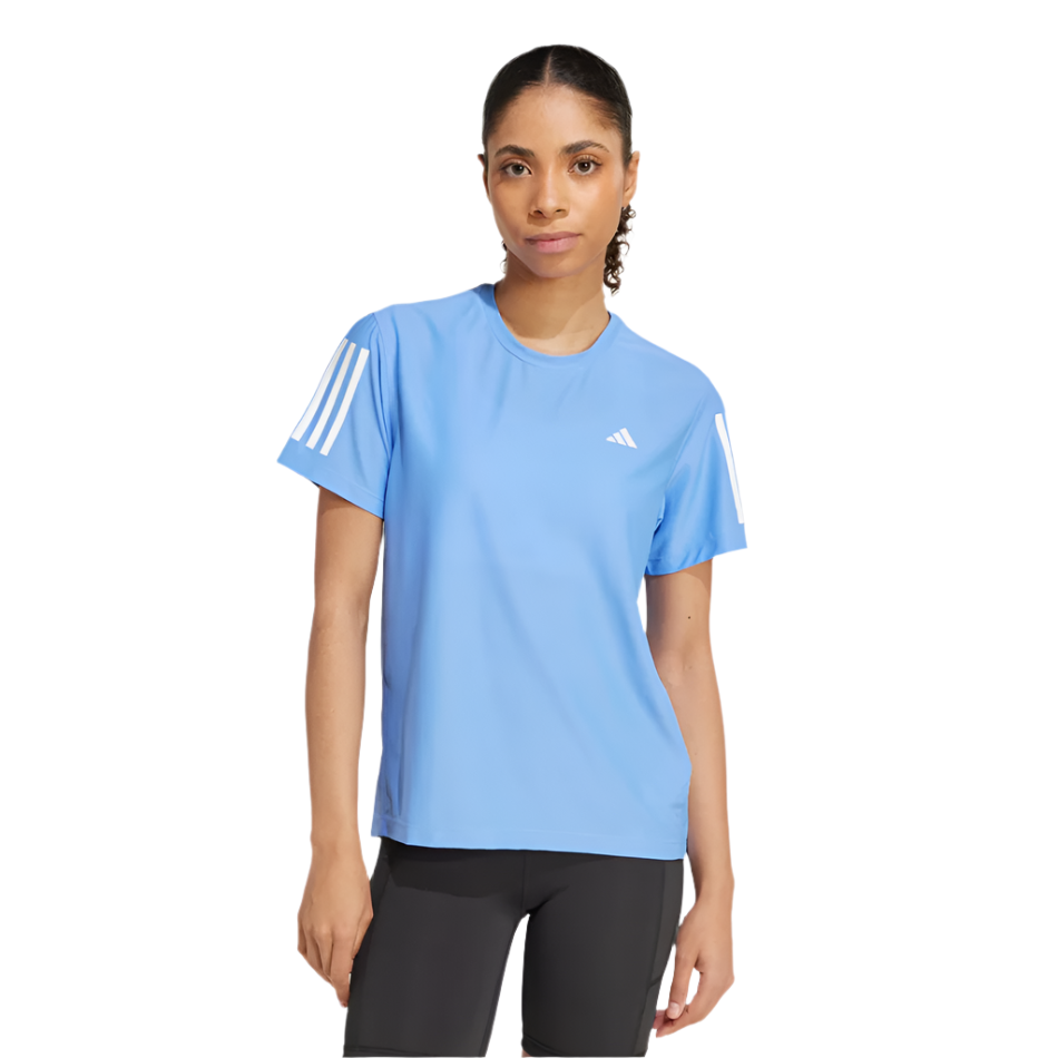 Adidas Women's Own The Run T-Shirt in Blue Fusion AW25