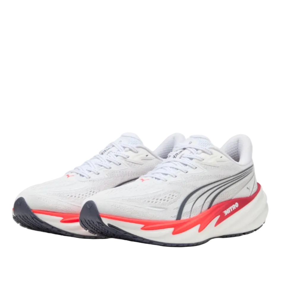 Puma Men's Velocity NITRO 5 Running Shoes in PUMA White/Ultra Red AW26