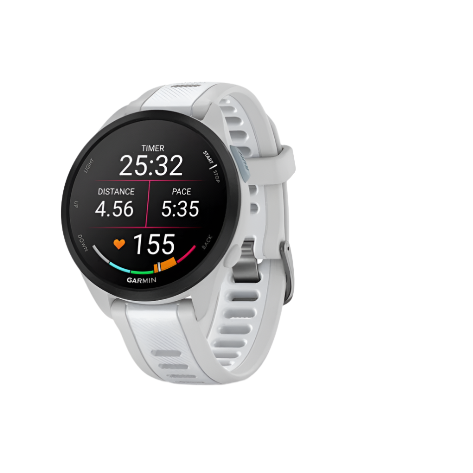 Garmin Unisex Forerunner 165 Running Watch in Mist Grey and Whitestone