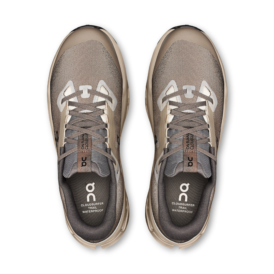 On Men's Cloudsurfer Trail 2 Waterproof Running Shoes in Cinder/Desert AW25